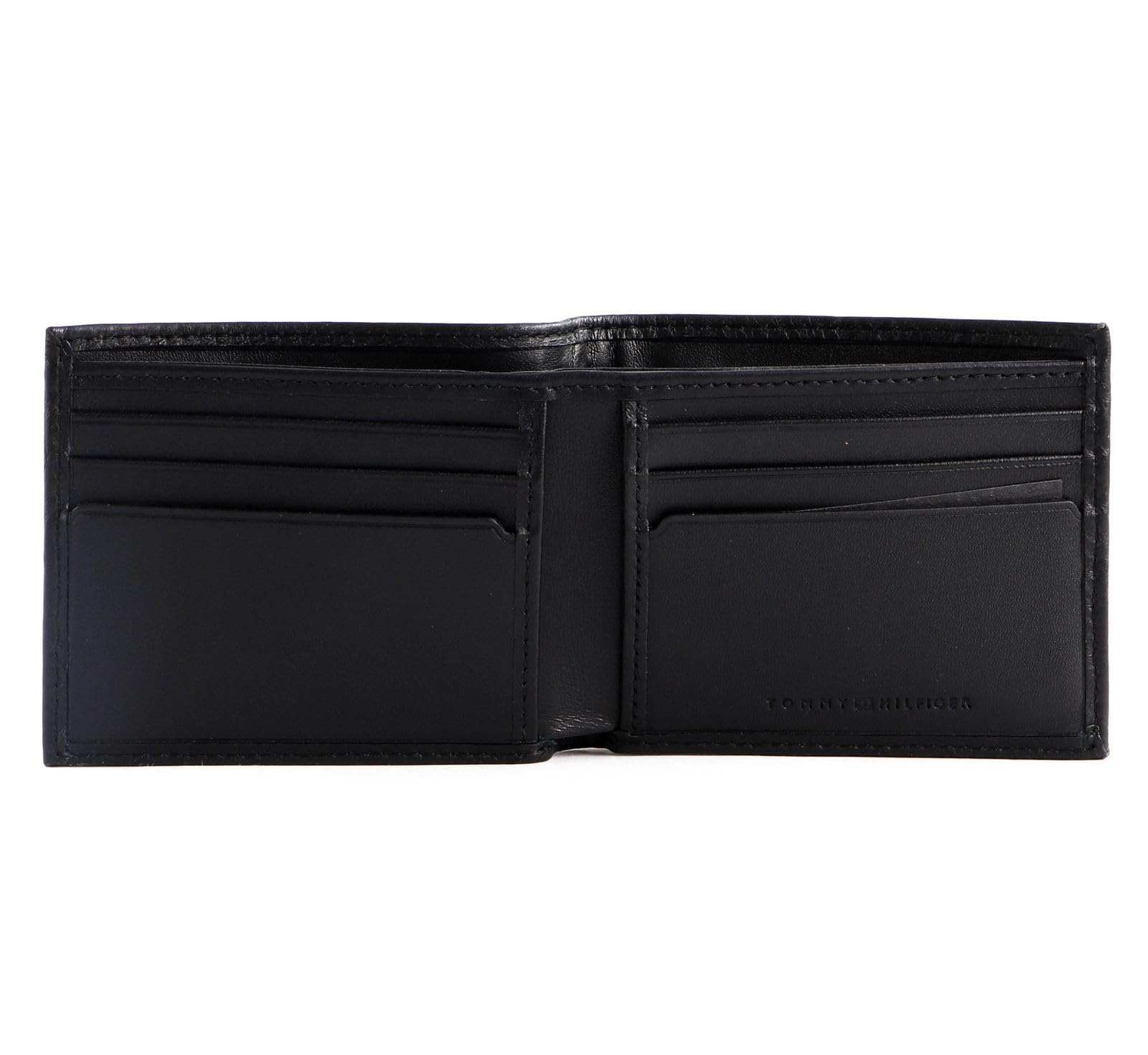 Tommy Hilfiger Hombre Cartera TH Premium Leather Mini CC Wallet Pequeña, Negro (Black), Talla Única