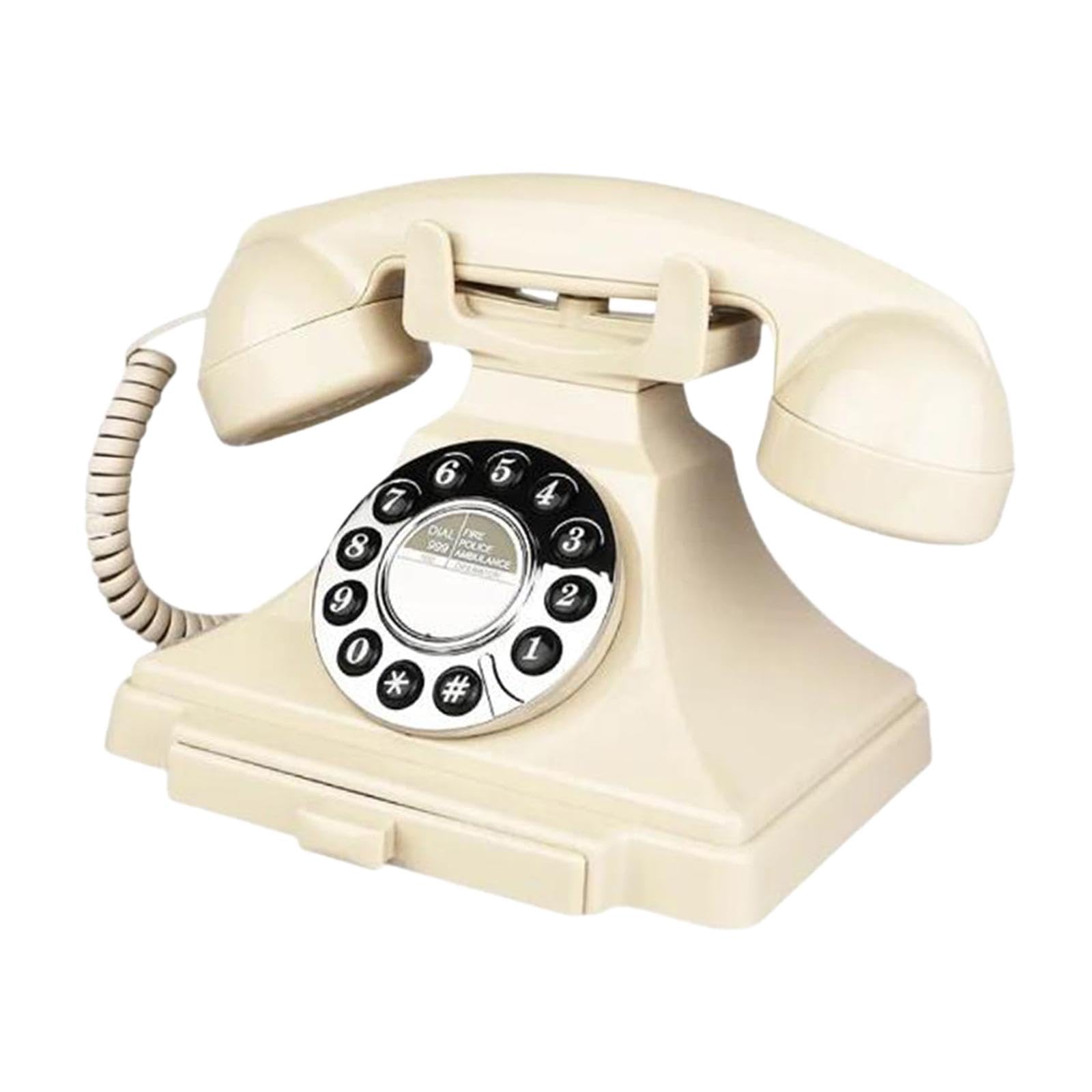 Audio Guest Book Phone Desk Telephone Model for Desk Confessions Baby Shower White