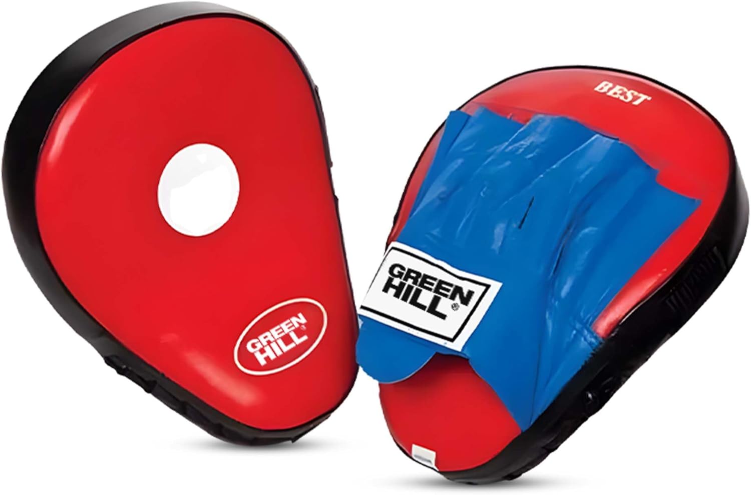 Green Hill Boxing Pads Focus Mitts - Curved Punching Mitts for Boxing, MMA and Muay Thai - Training Kickboxing Pads for Men and Women - Punch Mitts for Sparring and Coaching