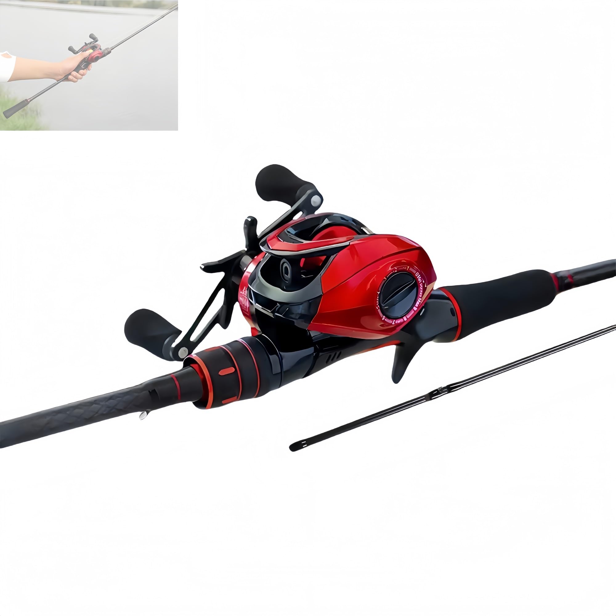 yacoxe Fishing rod，telescopic fishing rod，fishing rods for adults，Fishing rod starter kit, telescopic fishing rod and fishing kit set, fishing rod ， for ice, freshwater, streams, lakes, etc.(A,2.4m)