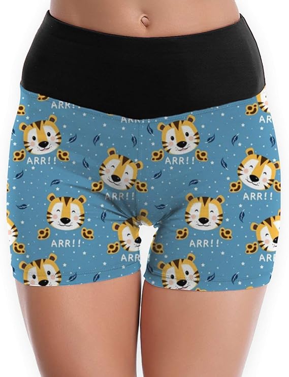 Amazon Co Jp かわいい虎の顔パターン パンツ ヨガ ショーツ レディース スポーツ ショートパンツ フィットネス パンツ おしゃれ コルセット パンツ 補正ショーツ ファッション