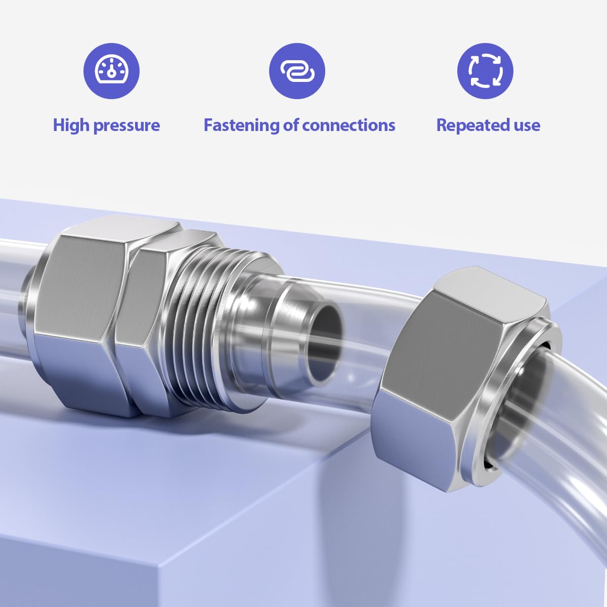 Bwintech 5 pezzi 4 mm dritto spingere per collegare tubo dado di bloccaggio raccordo pneumatico, 2 vie nichelato in ottone rapido KPU4 linea d'aria adattatore