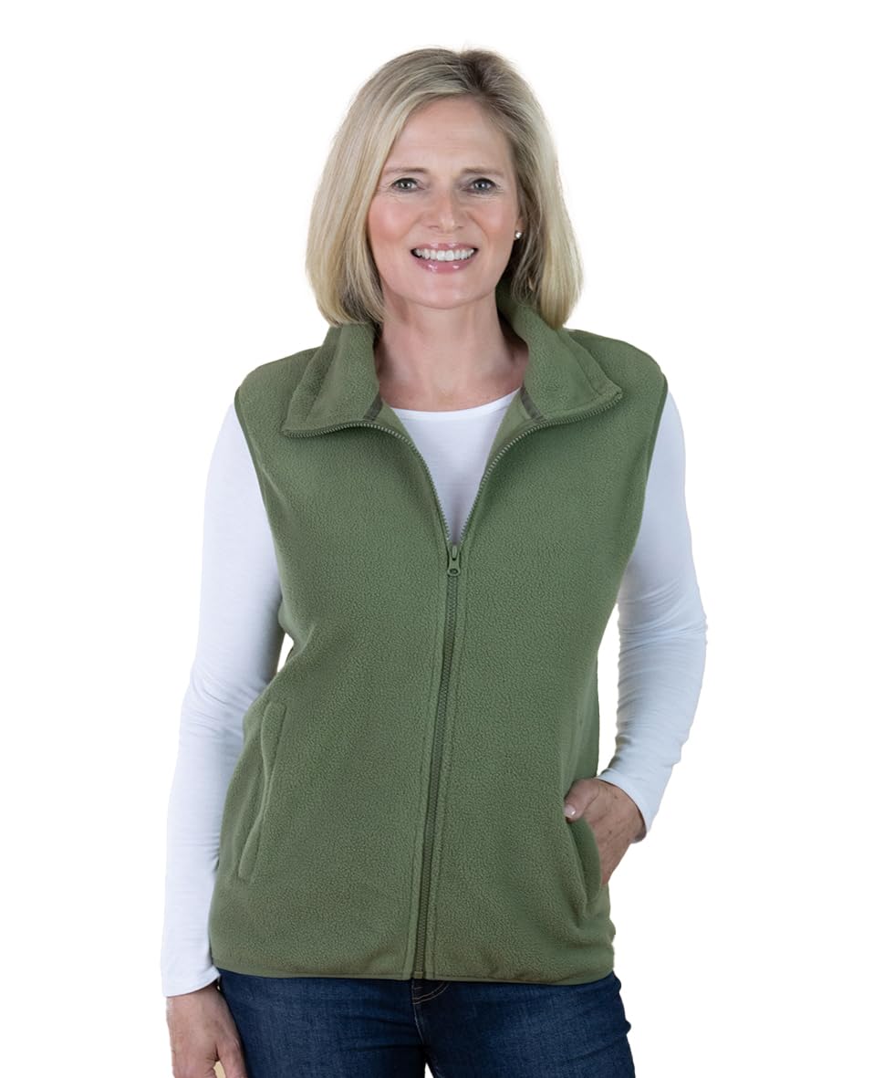 Fashion Friendly Fleece Gilet Khaki Medium