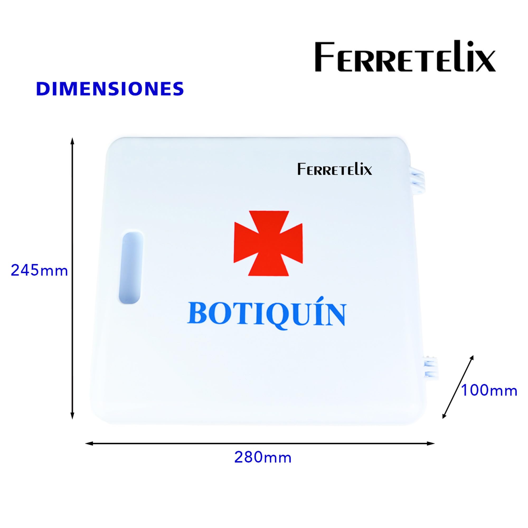 FERRETELIX® Botiquín de Primeros Auxilios Completo con Armario de Pared - Homologado – Kit de Emergencia con Material Sanitario – Hogar, Oficina, Empresa y Coche