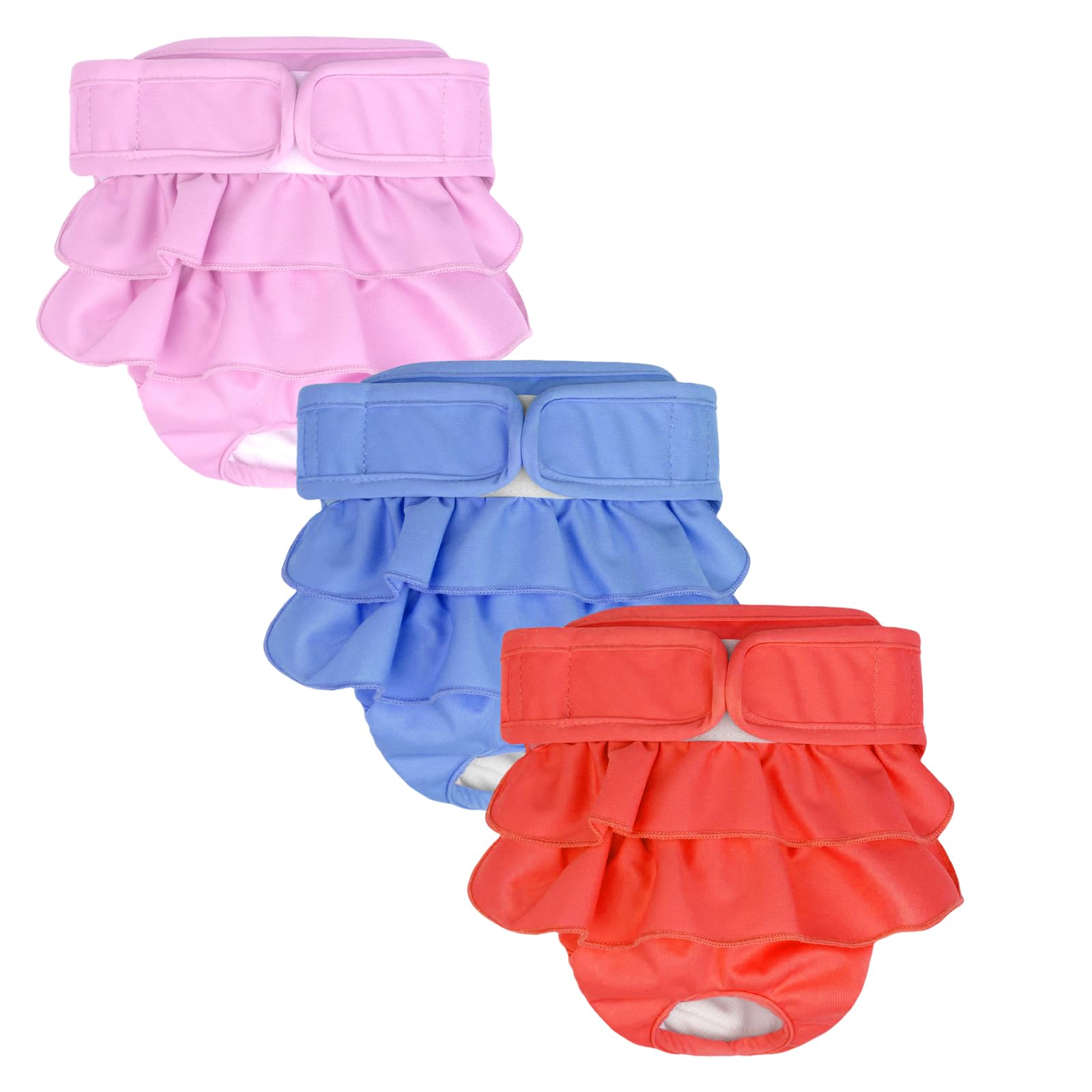 AMFUN 3 Pack Washable Dog Diapers Female, Washable and Reusable dog diapers, Pet Soft Dogs Nappies