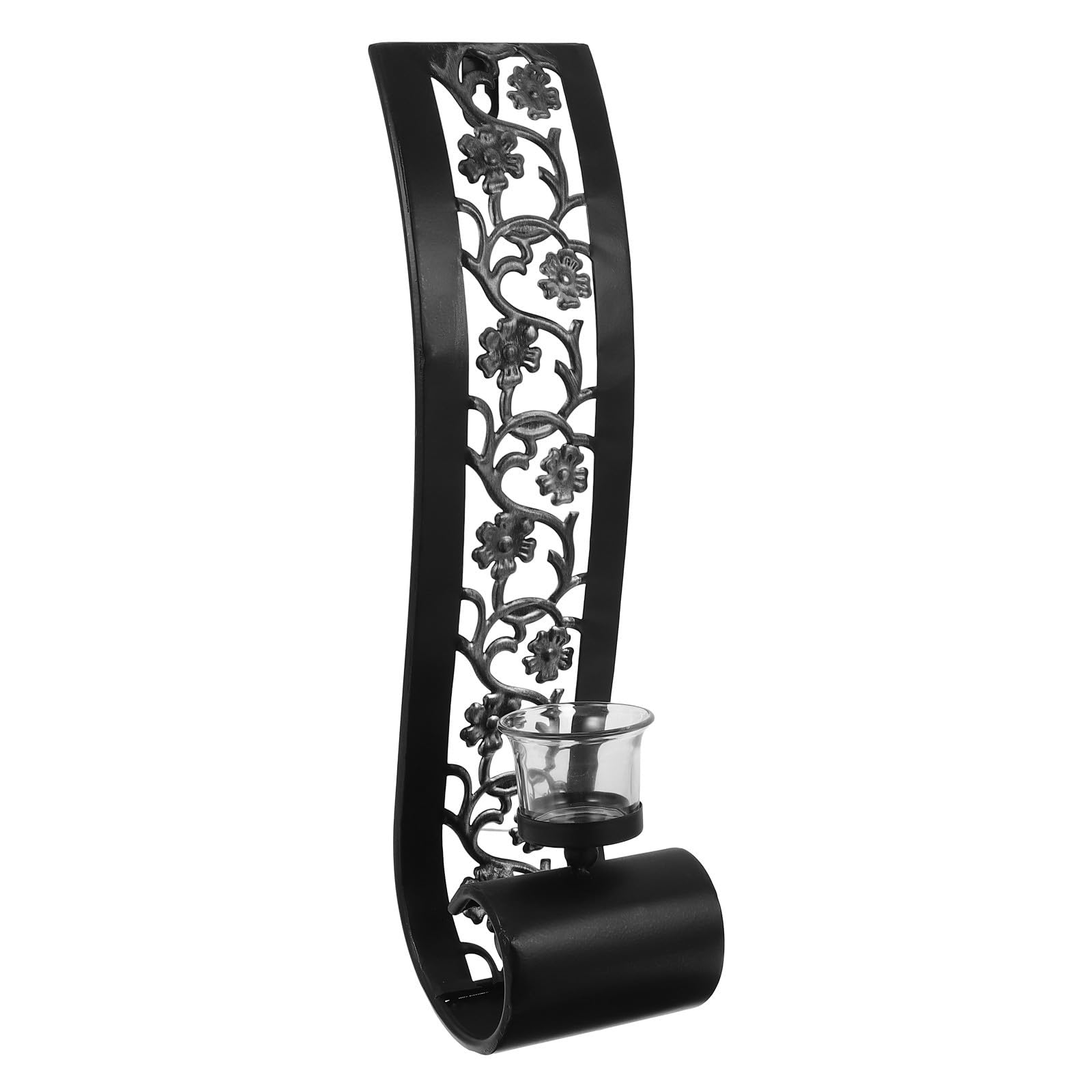 Candelabro de Pared de Hierro Negro Estilo Vintage Europeo