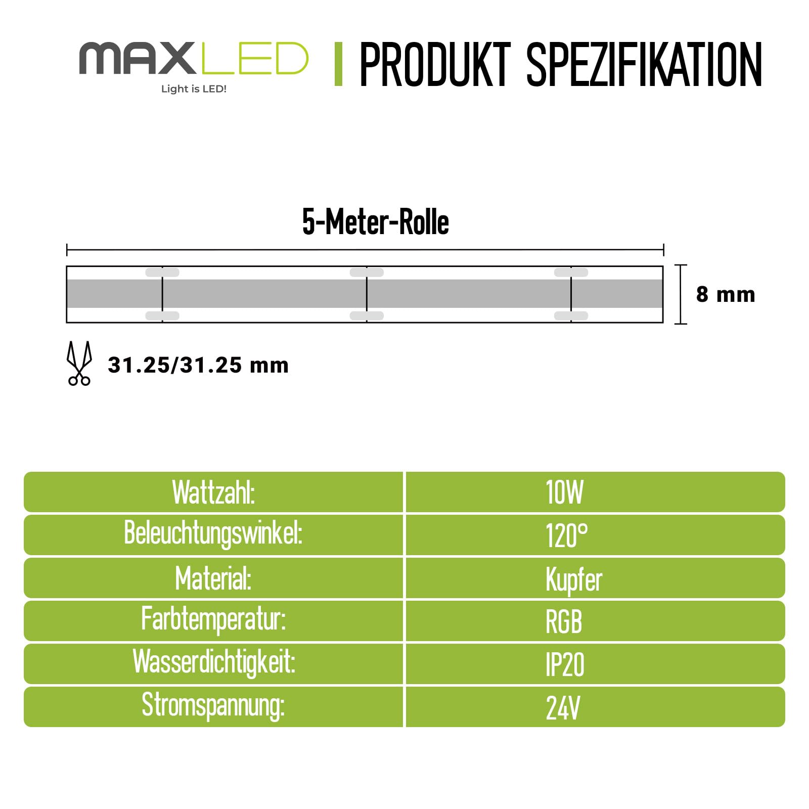 Taśma LED COB 24V 5M RGB z Pilotem Zdalnego Sterowania RF i Zasilaczem 576LED/m IP20 CRI90+ Elastyczna Samoprzylepna Taśma LED do Kuchnia Domu Lustra Podświetlenie TV DIY Deko