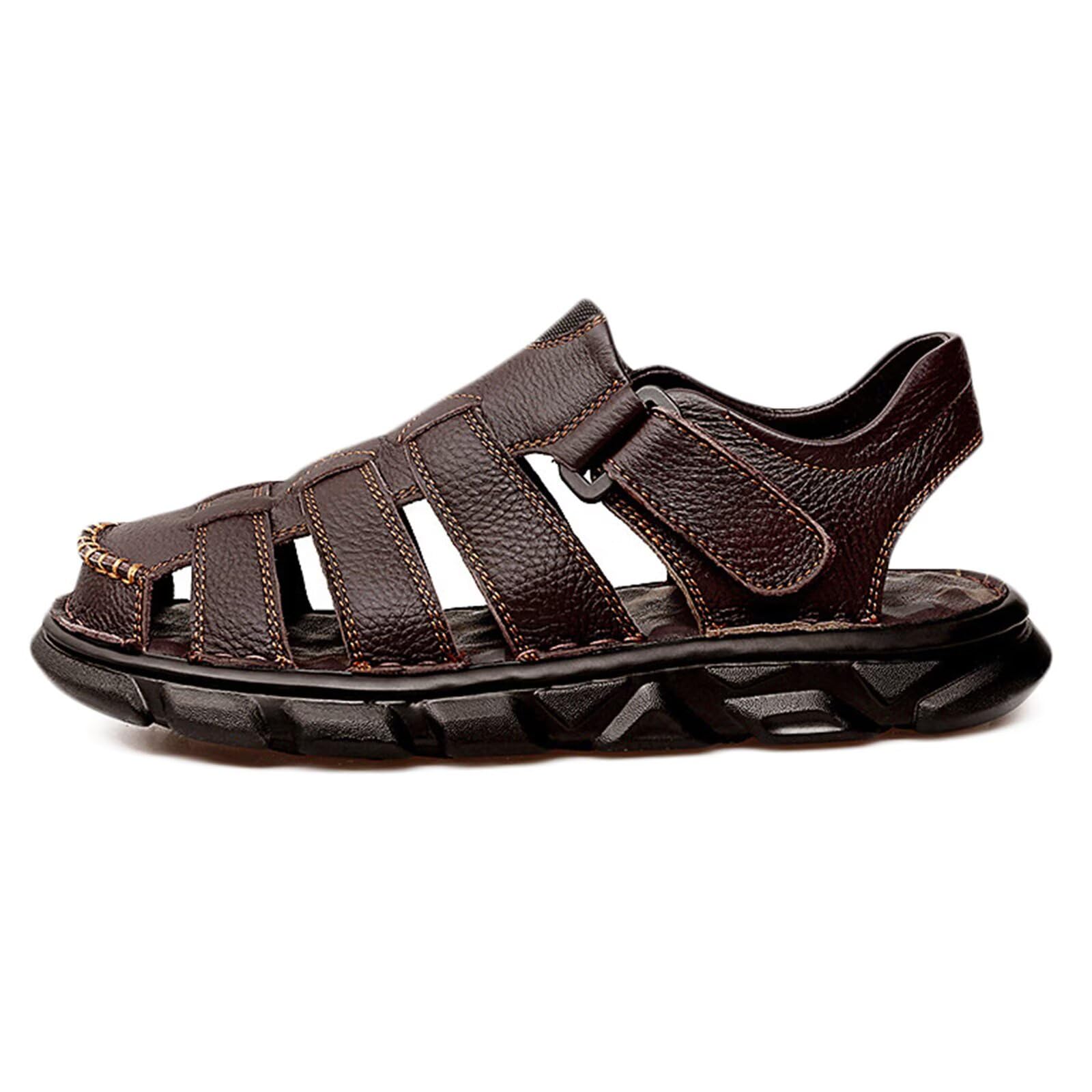 HNVAVQ Sandalias cuero de verano para hombre Sandalias deportivo transpirable de senderismo al aire libre cómodas