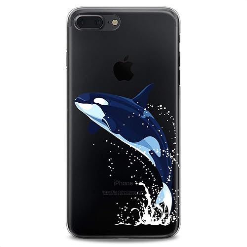 Miniatura 8 de Funda de TPU compatible con iPhone 16e 15 14 13 12 11 Pro Max Plus Mini Xs Xr X 8 7 6 5 SE Art Phone Negro Orca Slim Animal Clear Girly Kawaii Print