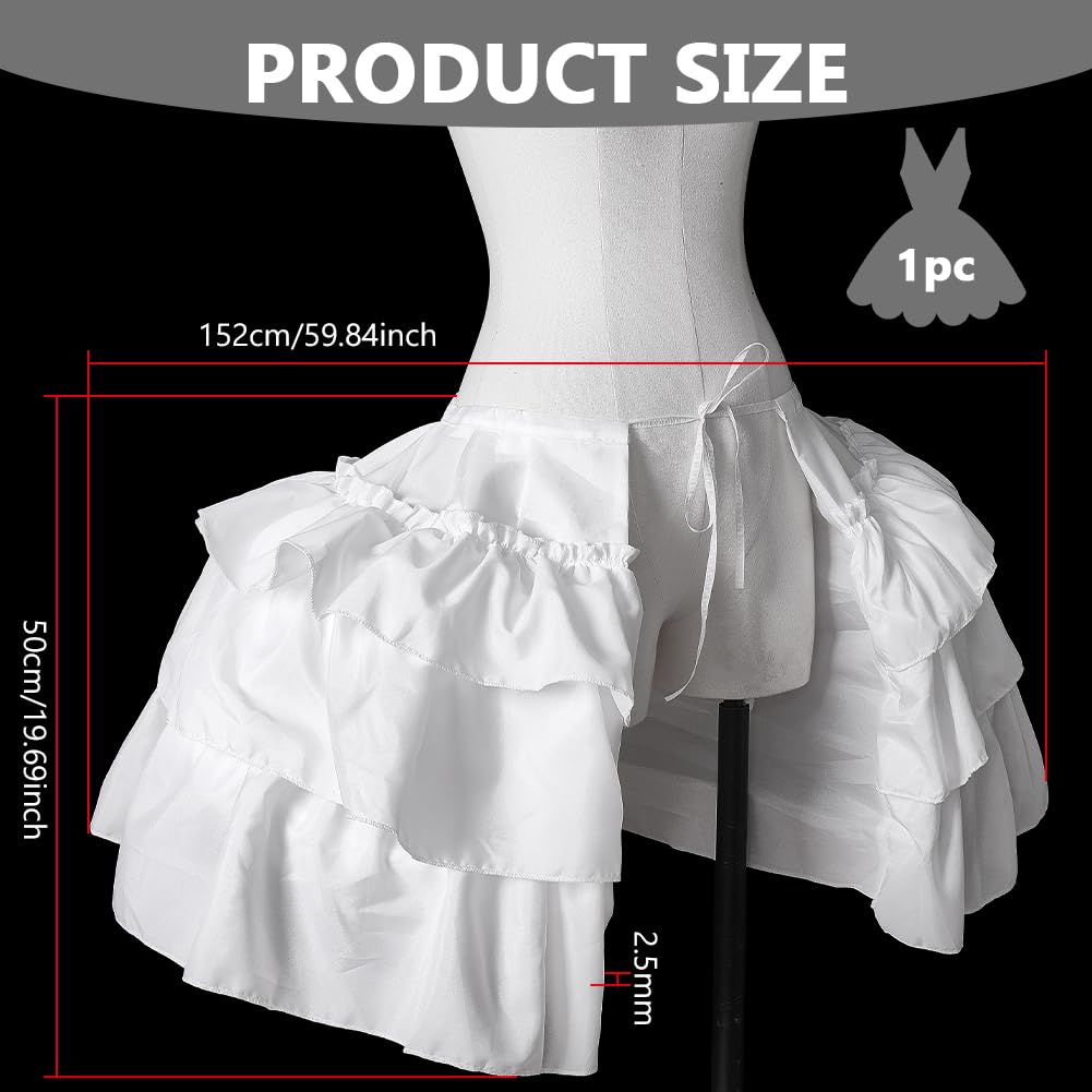 FINGERINSPIRE Sottogonna a Cerchio Vittoriana da 152cm Sottogonna a Balze Doppie da 50cm di Larghezza per Costumi Teatrali, Abiti da Ballo in Stile Rococò Crinolina in Poliestere