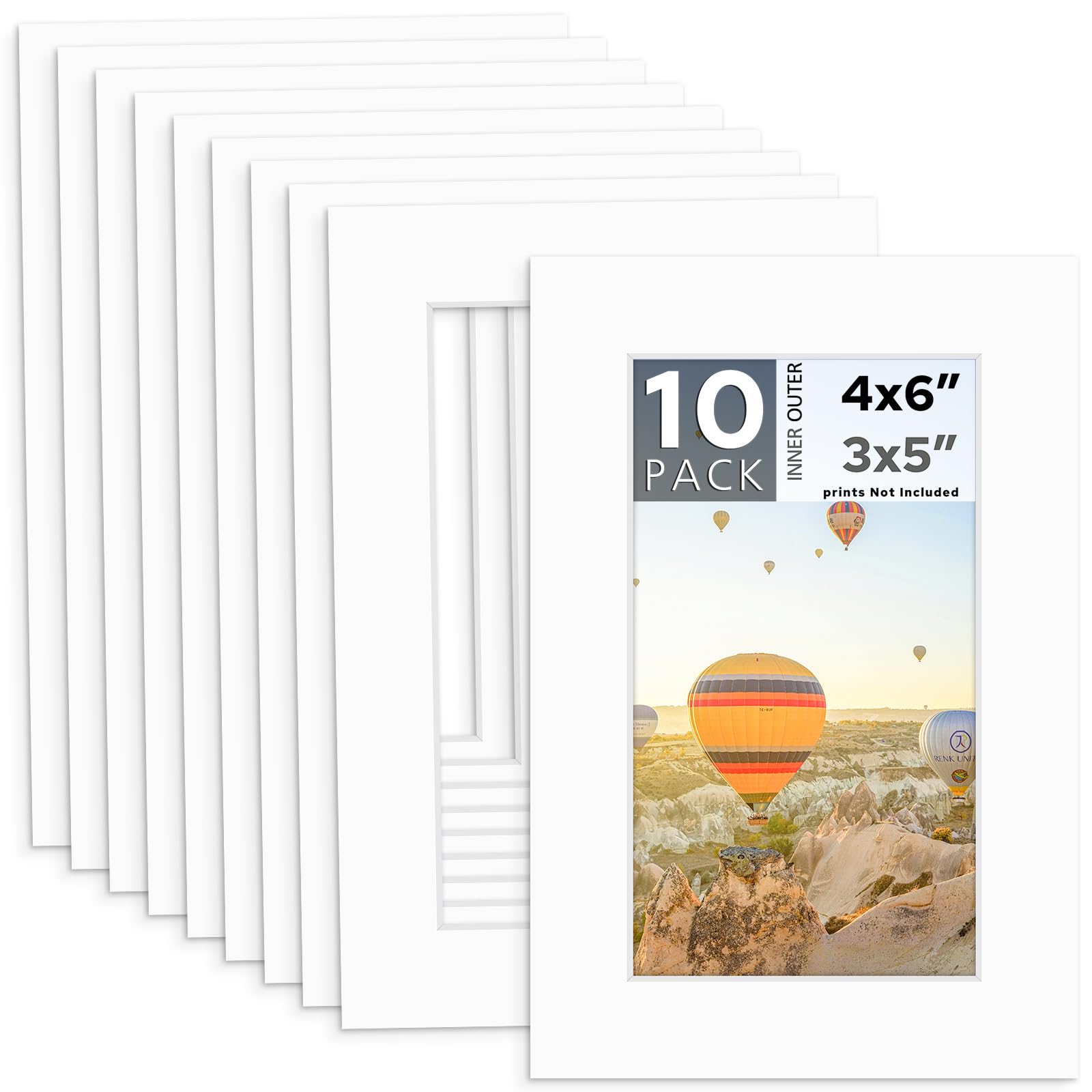 Marcos de cartón blanco de 4x6 paspartú biselado de 4 capas para orlas y fotografías de 3x5