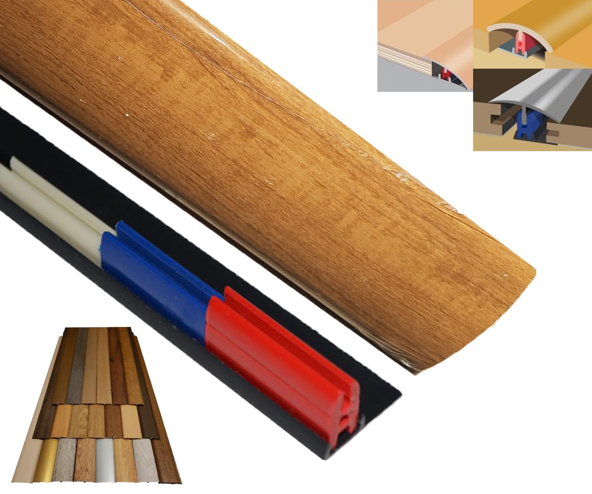 Walnut Dolce 50mm x 90cm Multi Floor Multi Purpose Threshold Strip Adhesive Clip System