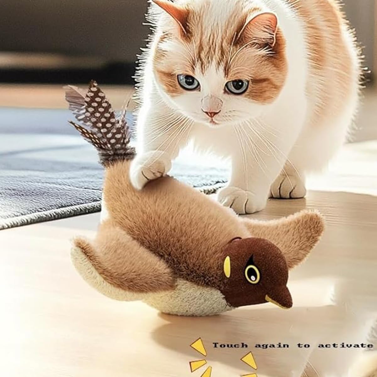 Juguete para Gatos de Pájaro Volador, Juguete de Pájaro Aleteante, Juguete Volador para Gatos, Juguete C-at de Pájaros Aleteantes, T-oy Interactivo de Pájaros Voladores para Gatos, Juguetes C-at para