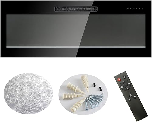 Miniatura 2 de Chimenea eléctrica de 50 pulgadas para interiores montada en la pared y empotrada con control remoto y pantalla táctil, función de temporizadorllama