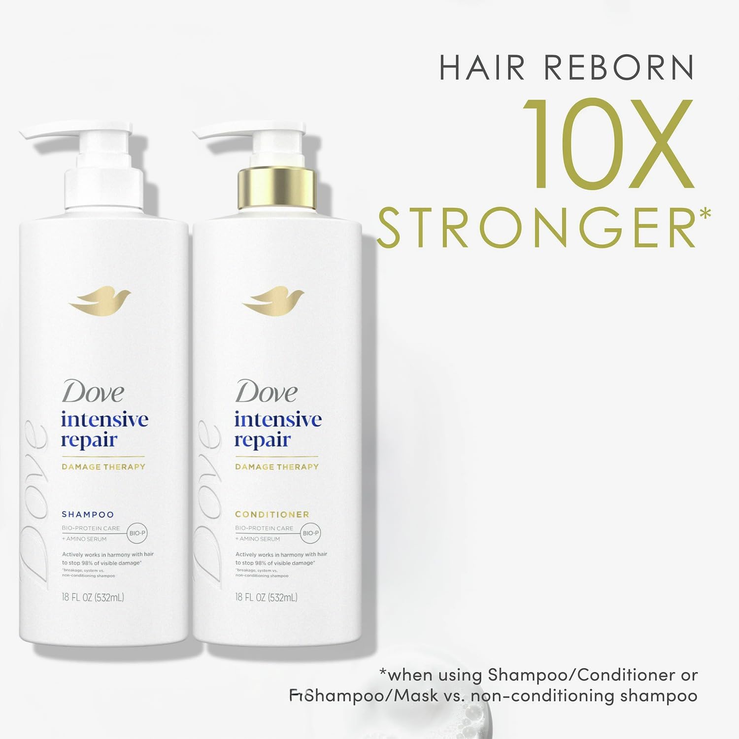 Dove Intensive Repair Shampoo, Conditioner & Serum Hair Care Set, 3 Piece