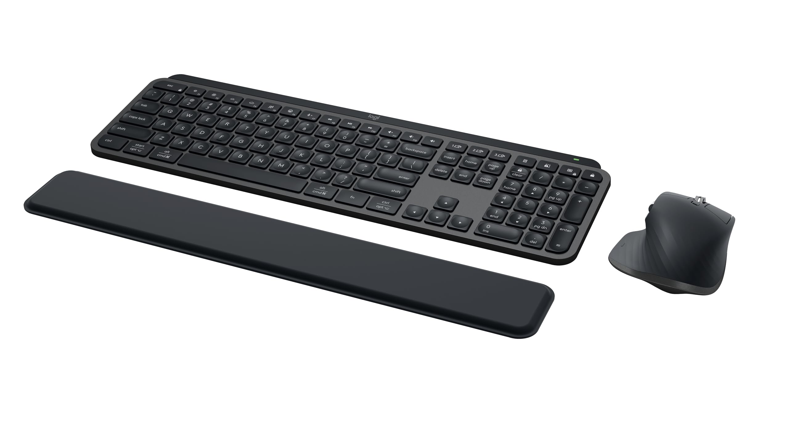 Logitech MX Keys S Combo: MX Master 3S, MX Keys S & MX Palm Rest - Grafite, Layout Internazionale QWERTY