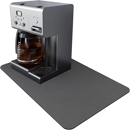 Tapete de café absorbente, tapete grande de secado de platos de 24 x 16 pulgadas para encimera de cocina, tapete de secado de silicona de grado