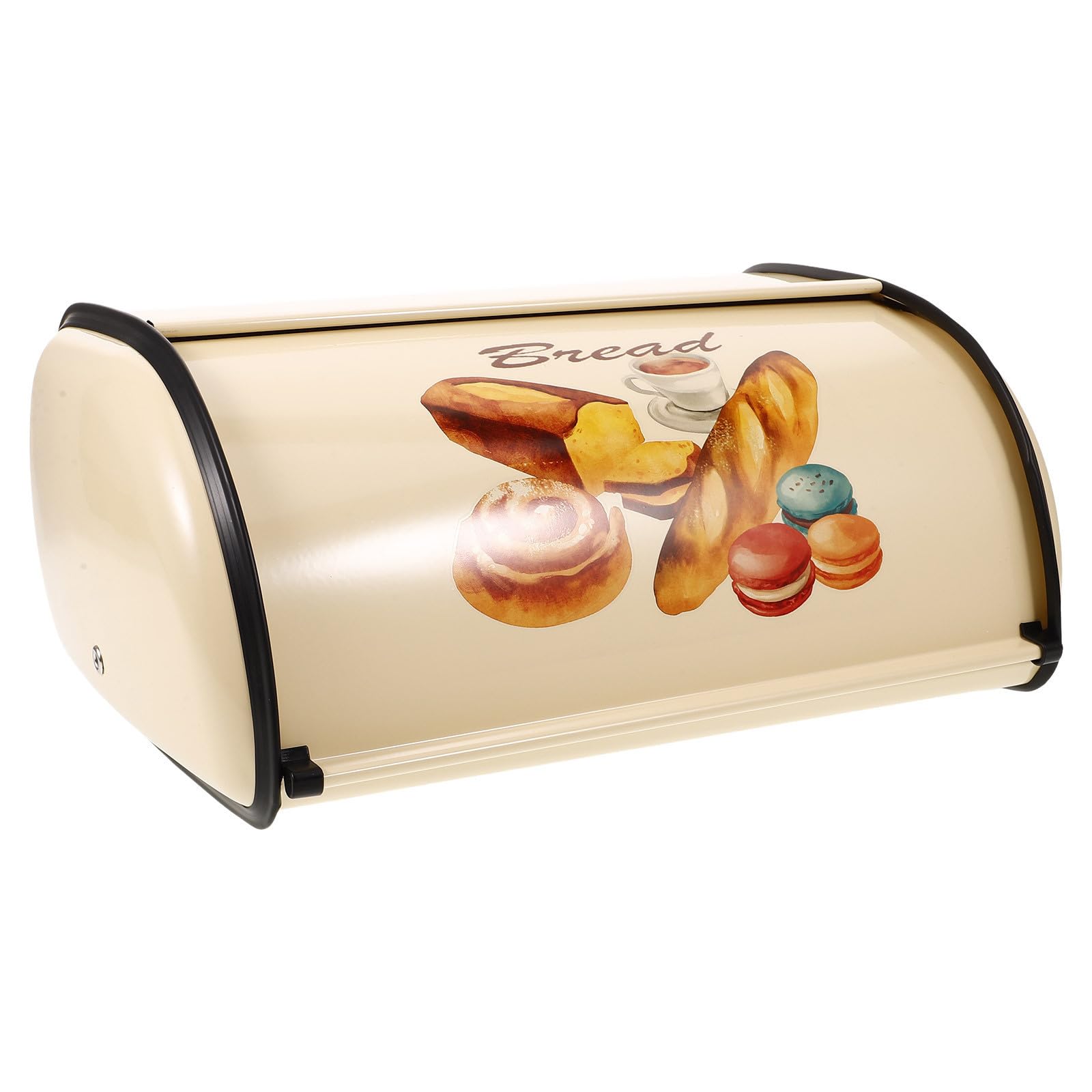 FOMIYES Caja de Pan Vintage con Tapa de Hierro para Encimera de Cocina