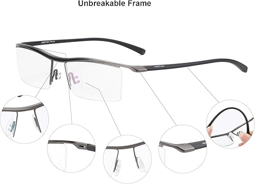 Miniatura 3 de Agstum Gafas de titanio puro medio Rimless Business Gafas marco lente clara