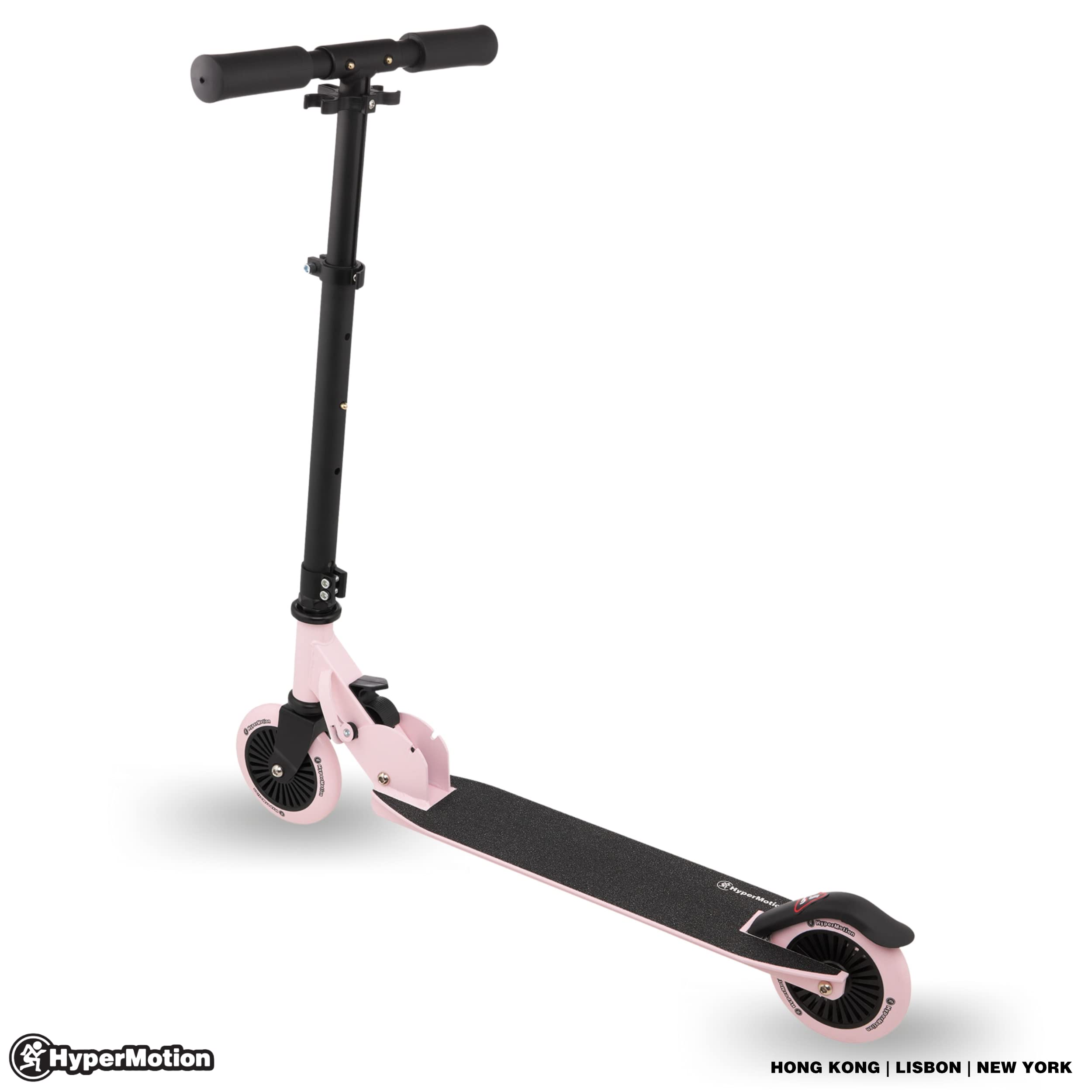HyperMotion Patinete infantil de 3 a 8 años, patinete Willy, plegable, altura del manillar ajustable, ruedas de goma, plataforma antideslizante, capacidad de carga hasta 40 kg