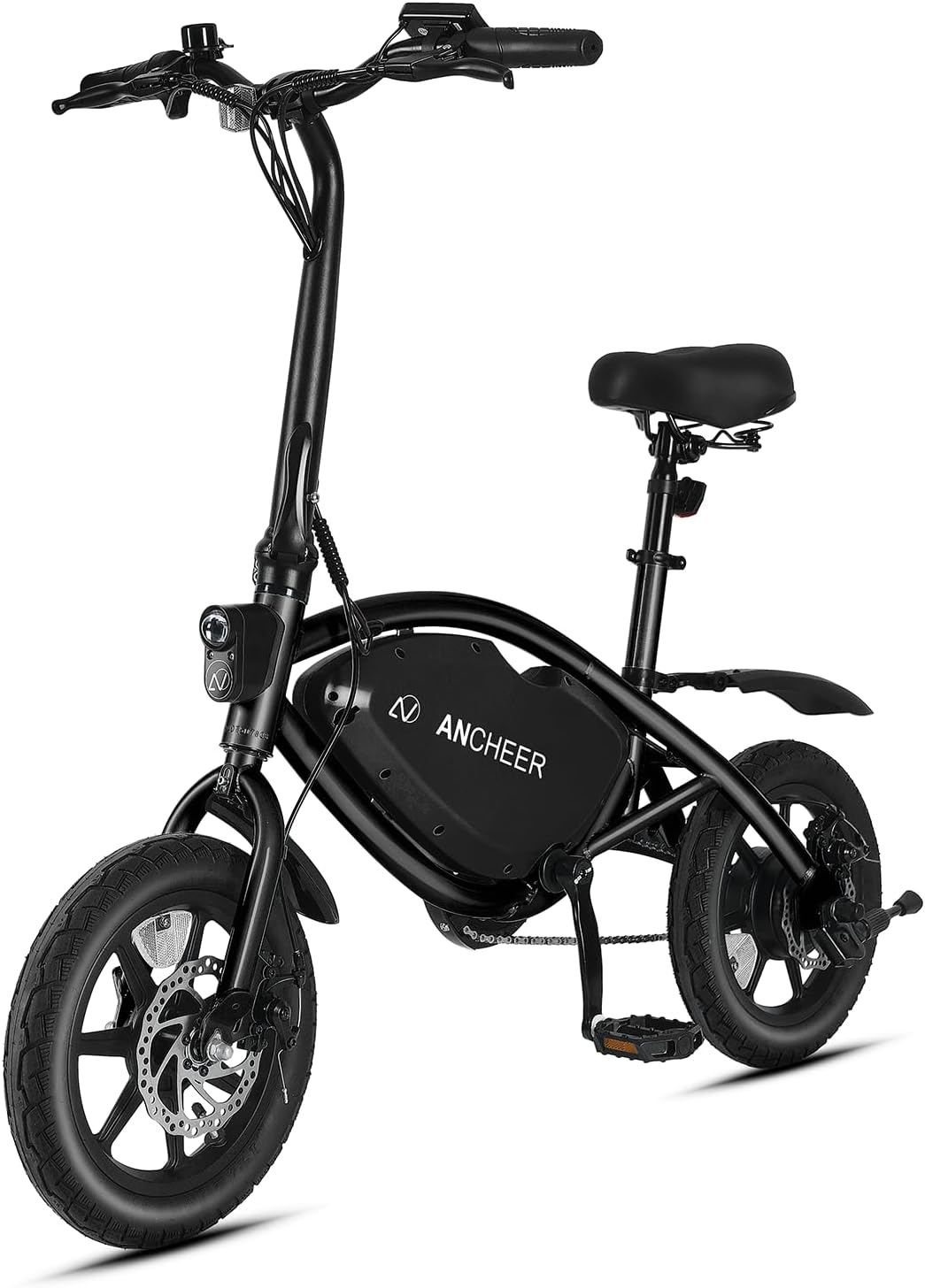 ANCHEER 14” Folding Electrical Bike for Adults, 20MPH Ebike with 350W Motor[Peak 500W], 48V 374Wh Battery, Cruise Management, UL 2849 Licensed Electrical Bicycle, Compact Electrical Mini Bike for Teenagers