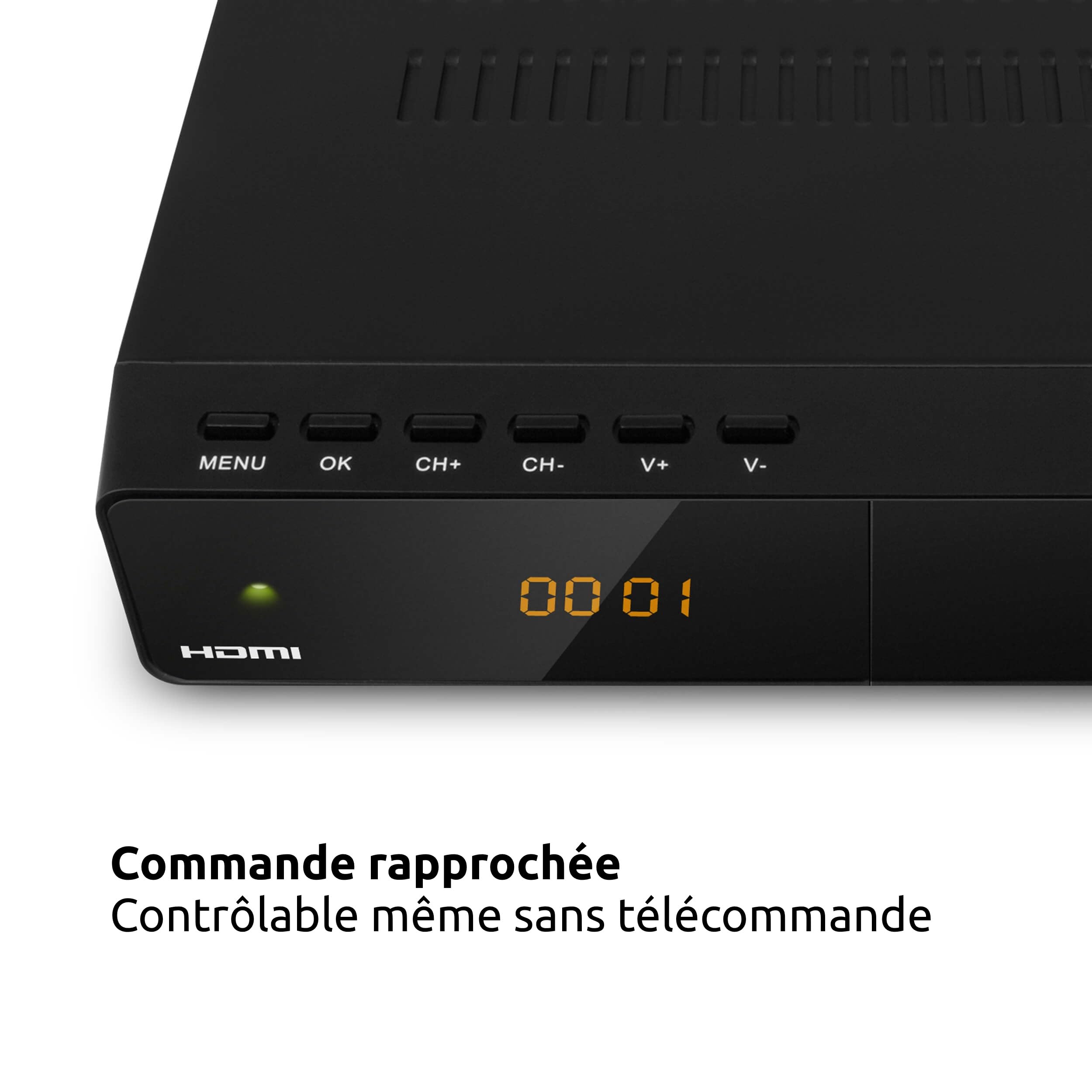 TechniSat HD-S 261 - Récepteur Satellite HD Compact (Sat DVB-S/S2, HDTV, HDMI, USB, liste préinstallée, minuterie, Commande Locale, télécommande) Noir