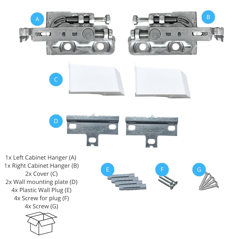 INDAUX Ganci Per Pensili Sospesi - Portata 270kg, Kit Con Tasselli E Cover, Per Mobili Da Cucina - Foto 4