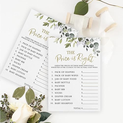 Miniatura 2 de Printed Party Juegos de Baby Shower para niño o niña 4 juegos y actividades, tema de vegetación botánica, 30 invitados