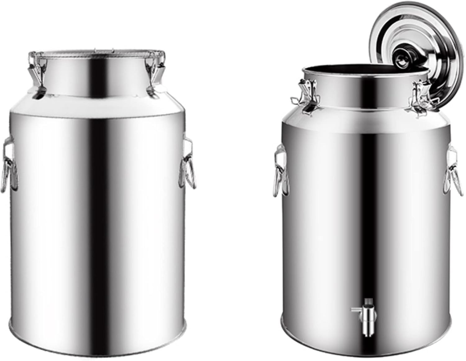 Seau de transport robuste en acier inoxydable avec couvercle scellé 14L