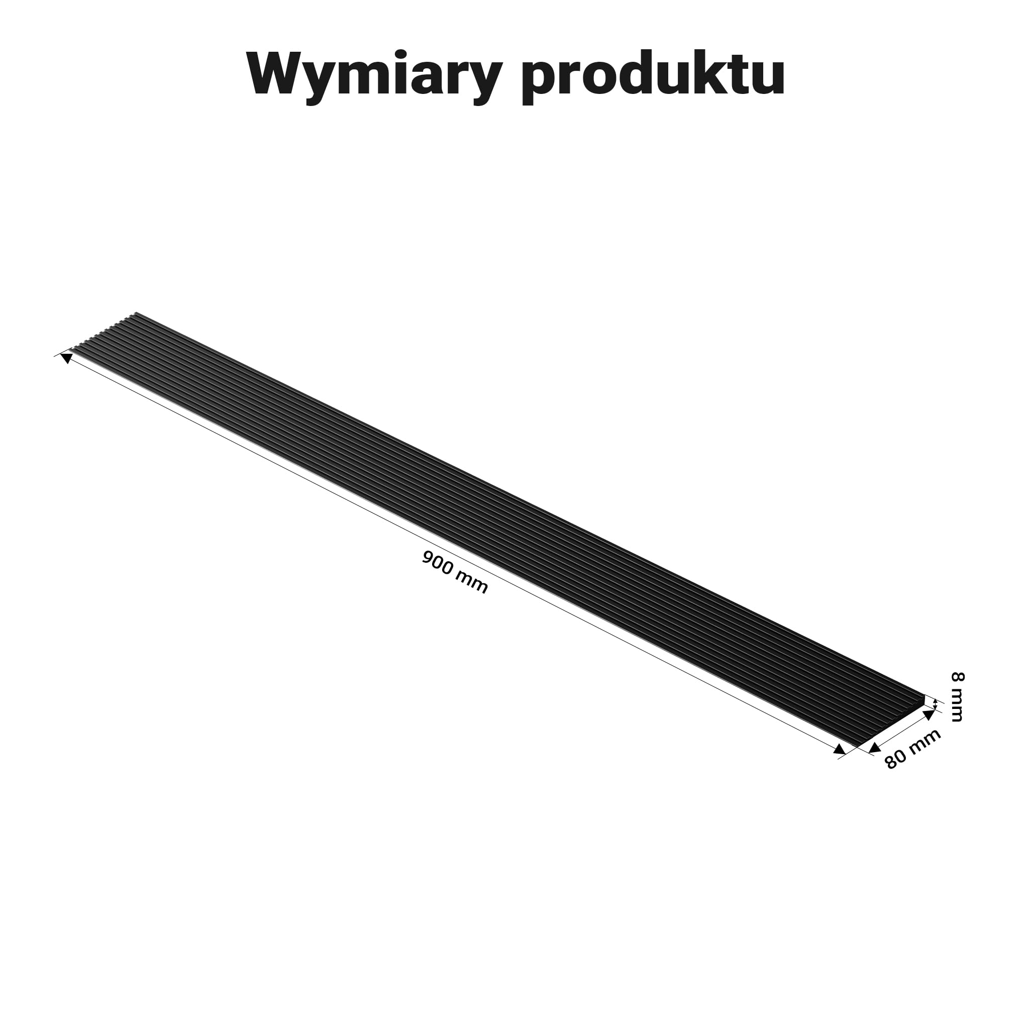 Wiltec Rampa progowa o wymiarach 8 x 80 x 900 mm, z solidnej gumy i antypoślizgową powierzchnią, dla wózków dziecięcych i inwalidzkich