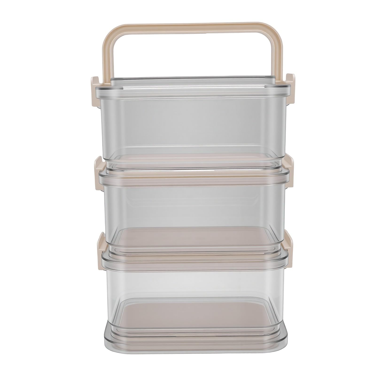 TOPINCN Contenedor de Alimentos de 3 Niveles, Recipiente de Plastico para