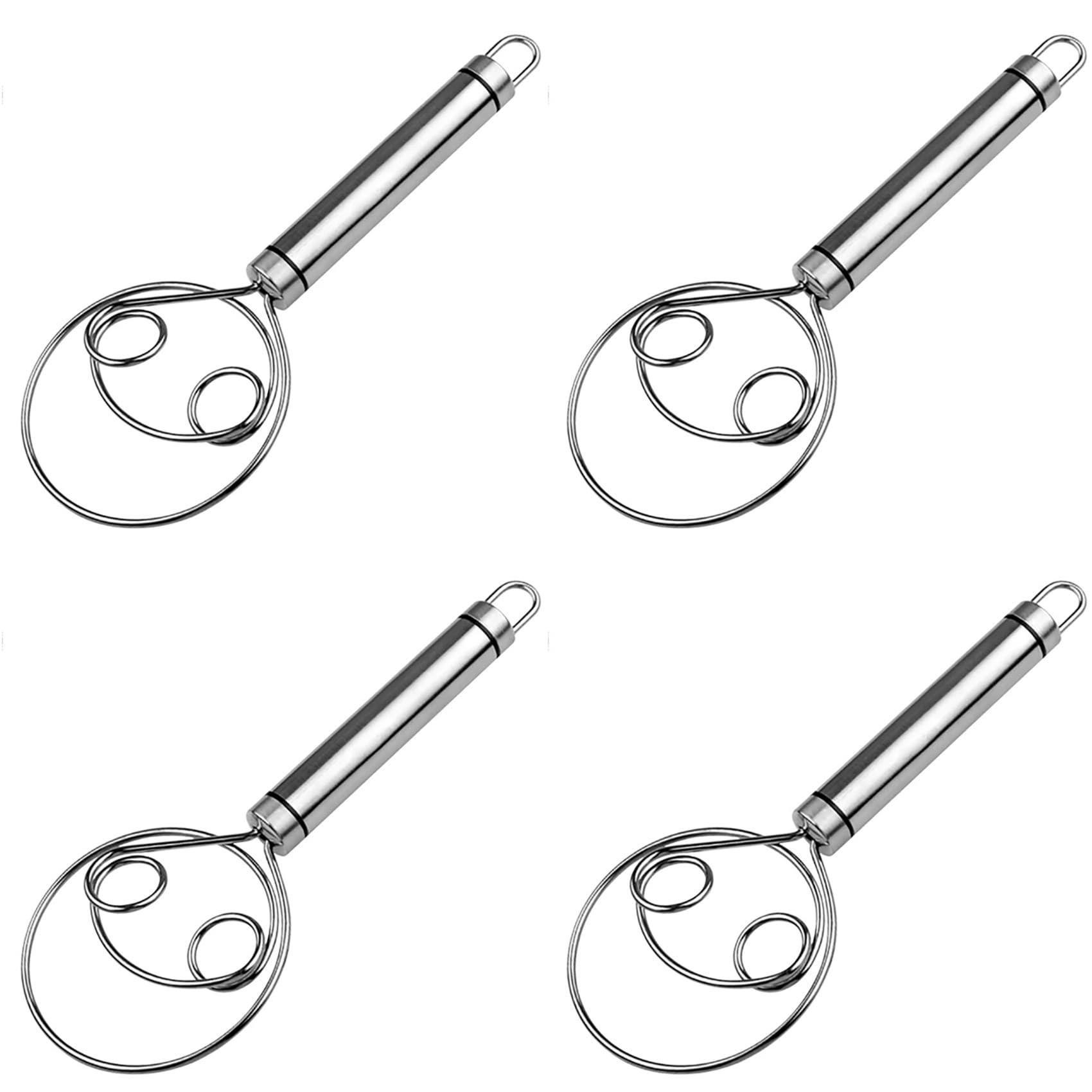 Aundhegrtt 4X Danish Bread Dough Whisk Stainless Steel Dutch Bread Dough Whisk Scoring Tool Cake Tools for Bread, Pastry or Pizza