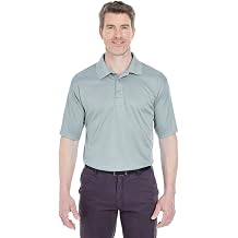 UltraClub mens Cool & Dry Sport Performance Interlock Polo8425-GREY-4XL