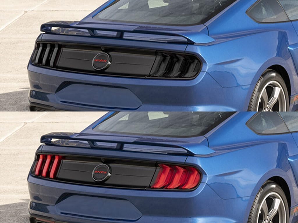 Rvinyl Tail Light Pre Cut Film Tint Cover Kit in Blackout Smoke Compatible with Ford Mustang 2018-2023 - Adhesive Backs