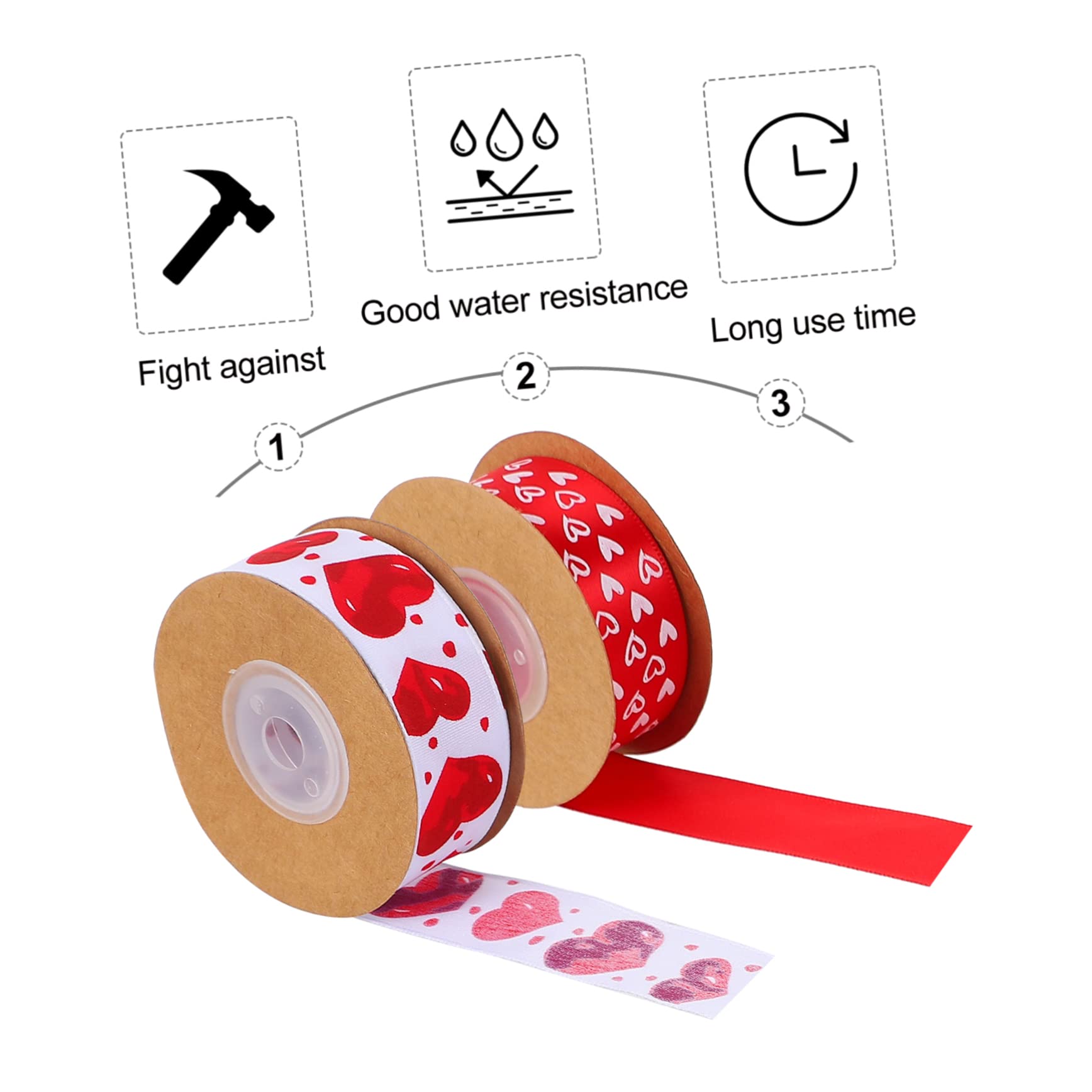 ABOOFAN 6rollen Herzbedruckte Geschenkbänder Für Valentinstag Und Dekoration Satinbänder Für Bastelarbeiten Und Geschenkverpackung
