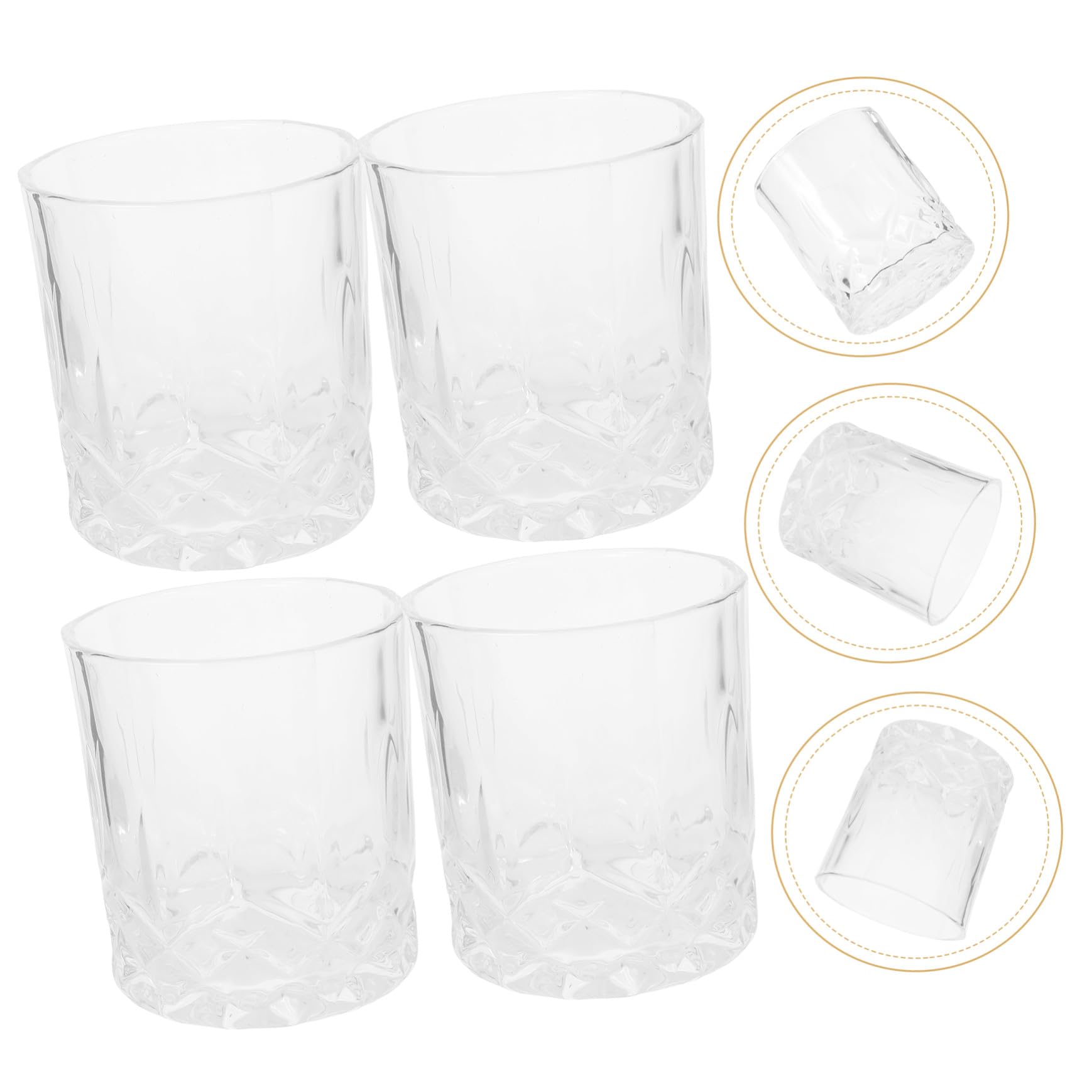 Homoyoyo Bicchieri Whisky in Vetro 200ml Disegno Delicato per Cocktail Vino Birra 4pezzi