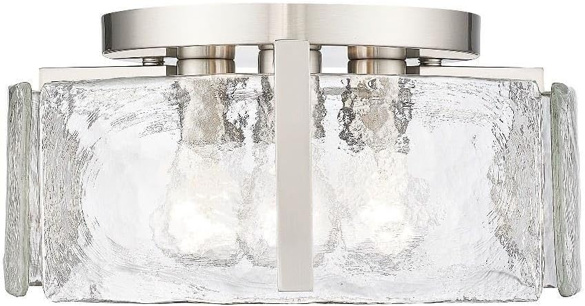 Golden Lighting 3164-FM PW-HWG Aenon - 3 Light Flush Mount in Modern Style-6.88 Inches Tall and 15 Inches Wide, Finish Color: Pewter