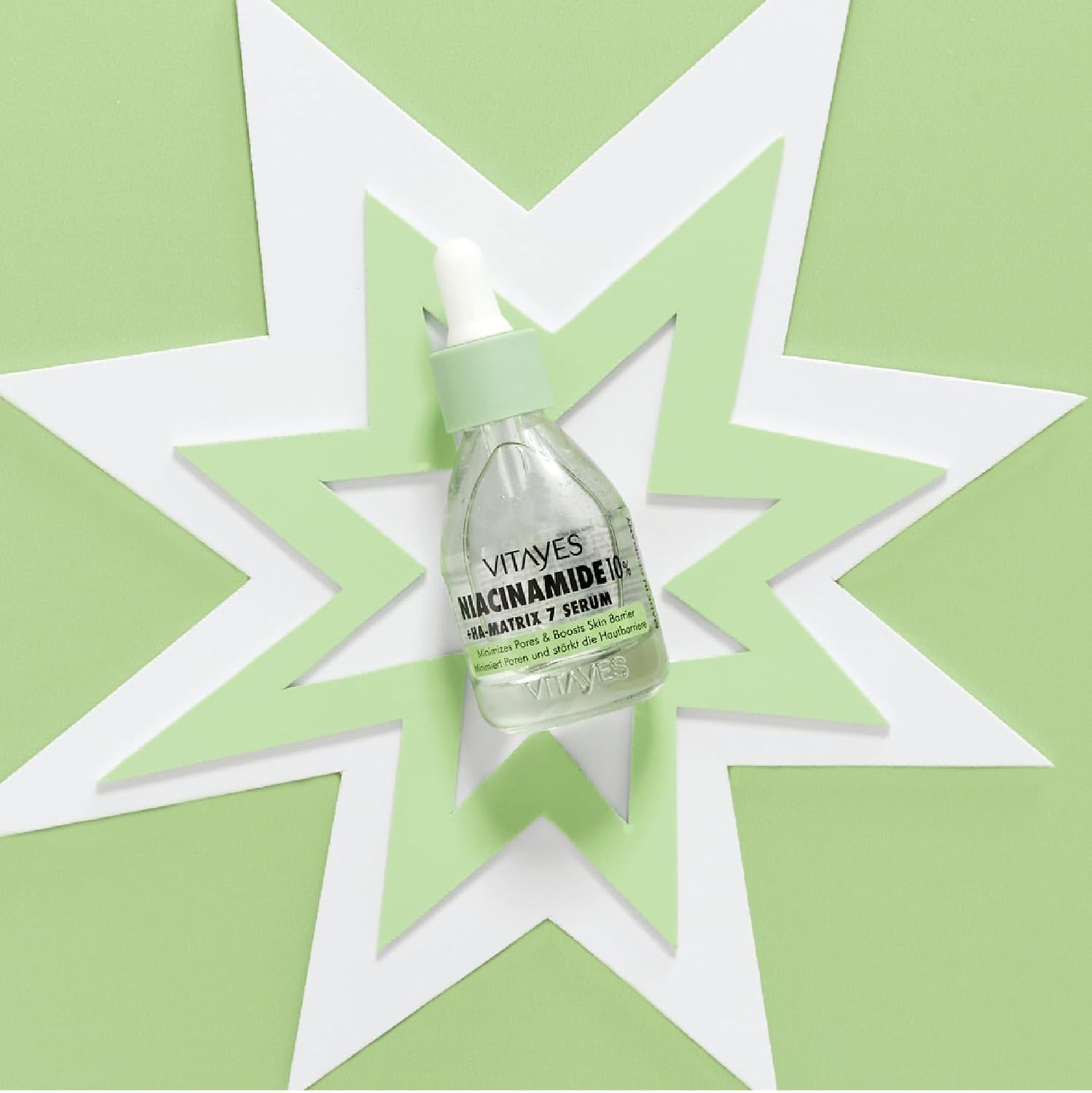 VITAYES b!right 10% Niacinamide Hyaluronic Acid Serum - Pore Refinement, Strengthening the Skin Barrier, Moisturizing, Anti Aging - for Radiant & Rejuvenated Skin - 1.01 Fl Oz