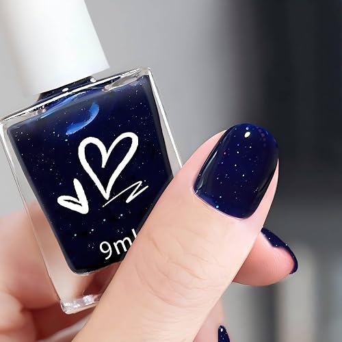 Glitter Nail Polish - Navy Blue Quick Dry Sparkle Shimmer
