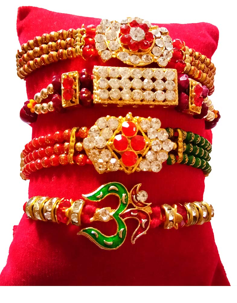 Avanti Creation Multicolor Rakhi For Brother With Roli Chawal Rakhi For Bhaiya Bhabi,Rakhi Set For Brother Pack Of 4 Different Rakhi (Pattern41) (B07V8S13MQ) Amazon Price History, Amazon Price Tracker