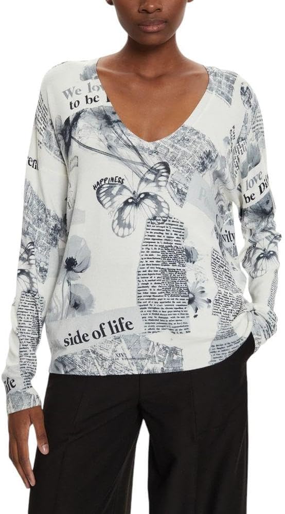 Desigual Women's Newspaper Print Sweater