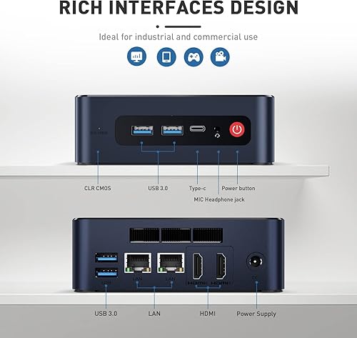 Miniatura 6 de Beelink Mini PC - Intel N5105 de 112 generación (hasta 2.9 GHz), 16 GB DDR4, 500 GB SSD, pantalla 4K de tres pantallas, WiFi 5, BT 4.0, LAN dual de