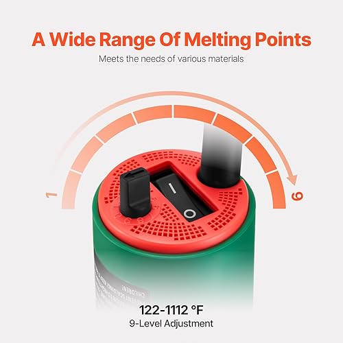 Miniatura 5 de VEVOR pistola de aire caliente para soldar plástico, pistola de aire caliente de 1600 W, pistola de soldadura de PVC TPO de vinilo con temperatura