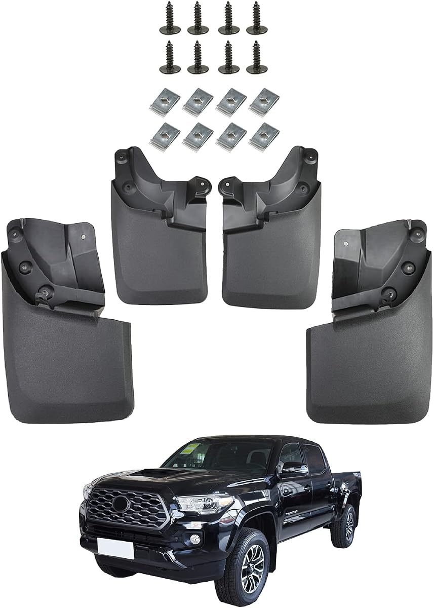 Mud Guard Mud Flaps Guards Splash All Weather Guard Mud for 2016-2023 Toyota Tacoma Mudguards Mudflaps Guards Front & Rear Set of 4