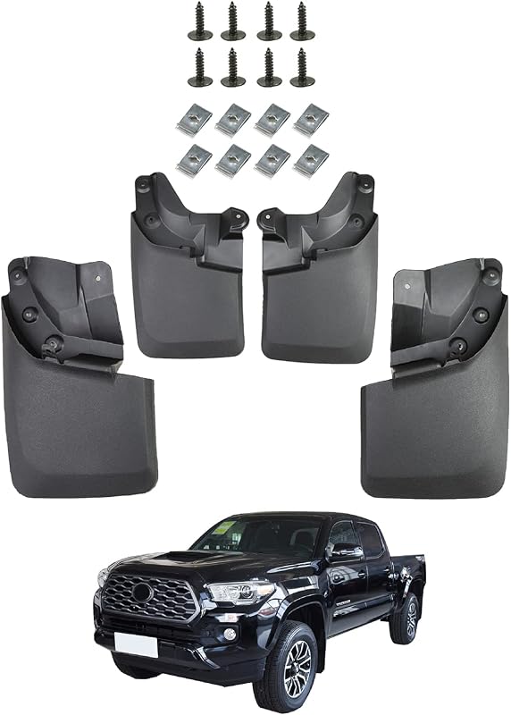 Mud Guard Mud Flaps Guards Splash All Weather Guard Mud for 2016-2023 Toyota Tacoma Mudguards Mudflaps Guards Front & Rear Set of 4
