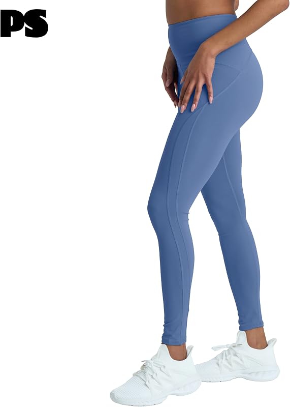 POPSUGAR High Waisted Leggings for Women Tummy Control, Yoga Pants Women, Gym Workout Leggings with Pocket with Gym Bag Blue Mist, Medium image 4