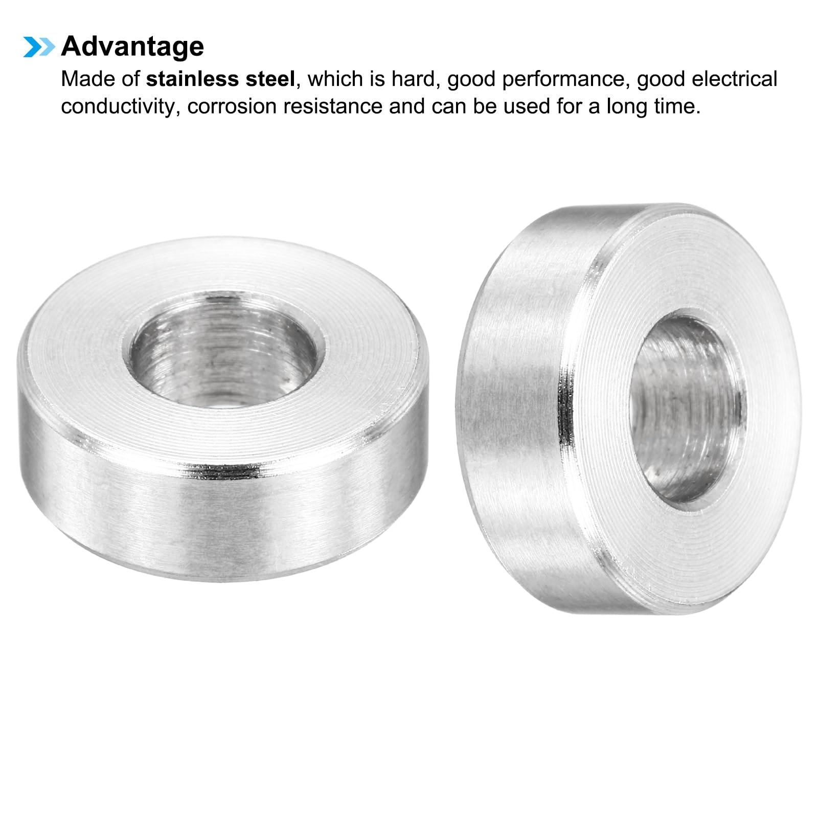 PATIKIL M6 Stainless Steel Spacers, 12Pcs Metal Spacer 6mm ID x 14mm OD x 5mm L Screw Standoff for 1/4" or M6 Screw - Image 4