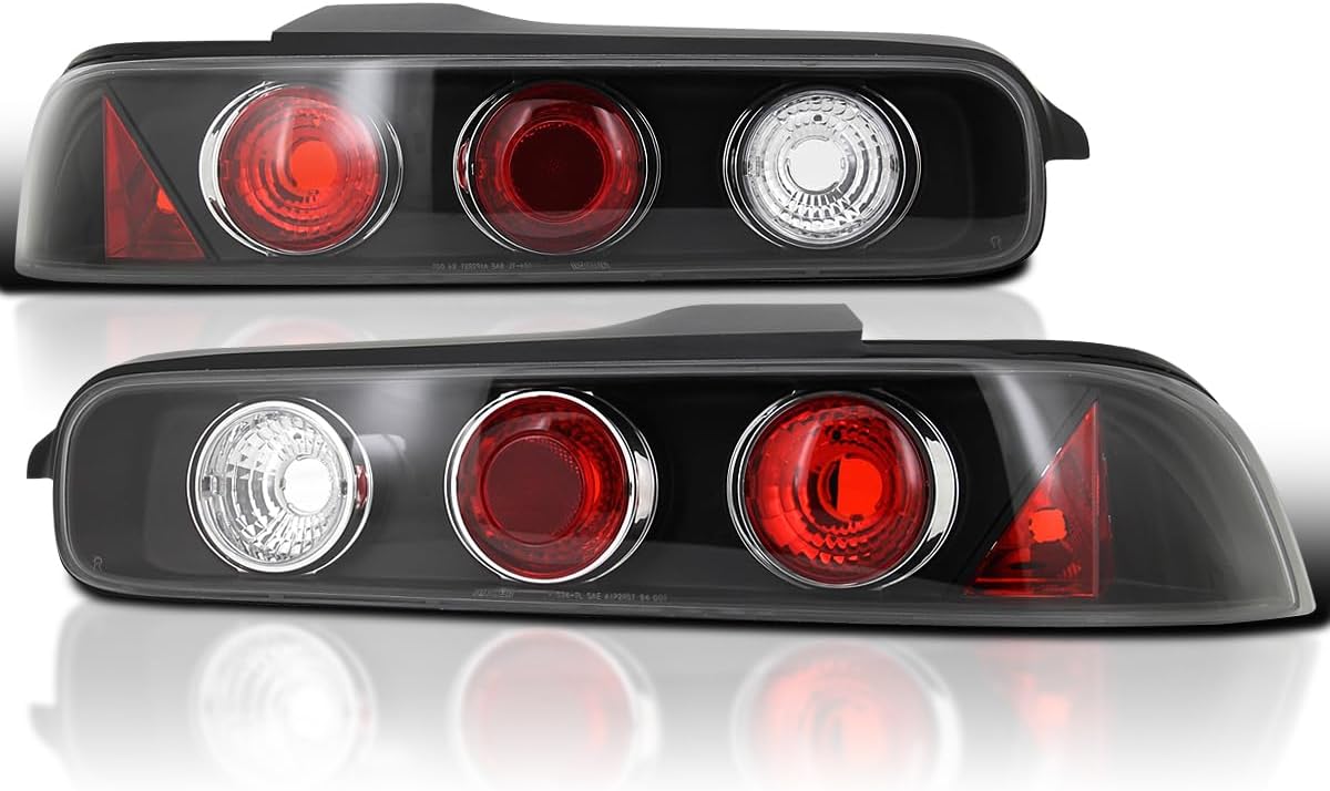 SPEC-D TUNING JDM Black Tail Lights Compatible with 1994-2001 Acura Integra 2Dr Coupe, Left + Right Pair Assembly