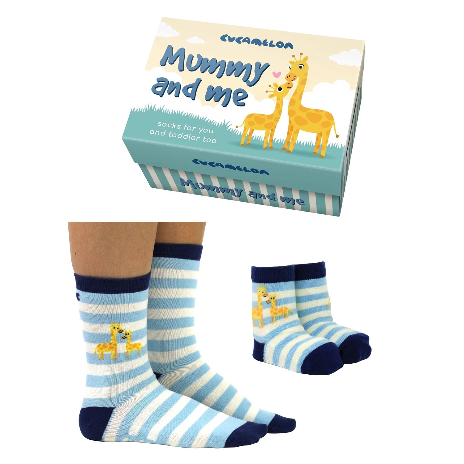 Cucamelon Mama Giraffe Socks for Mother and Child (2 Pairs) - Stocking