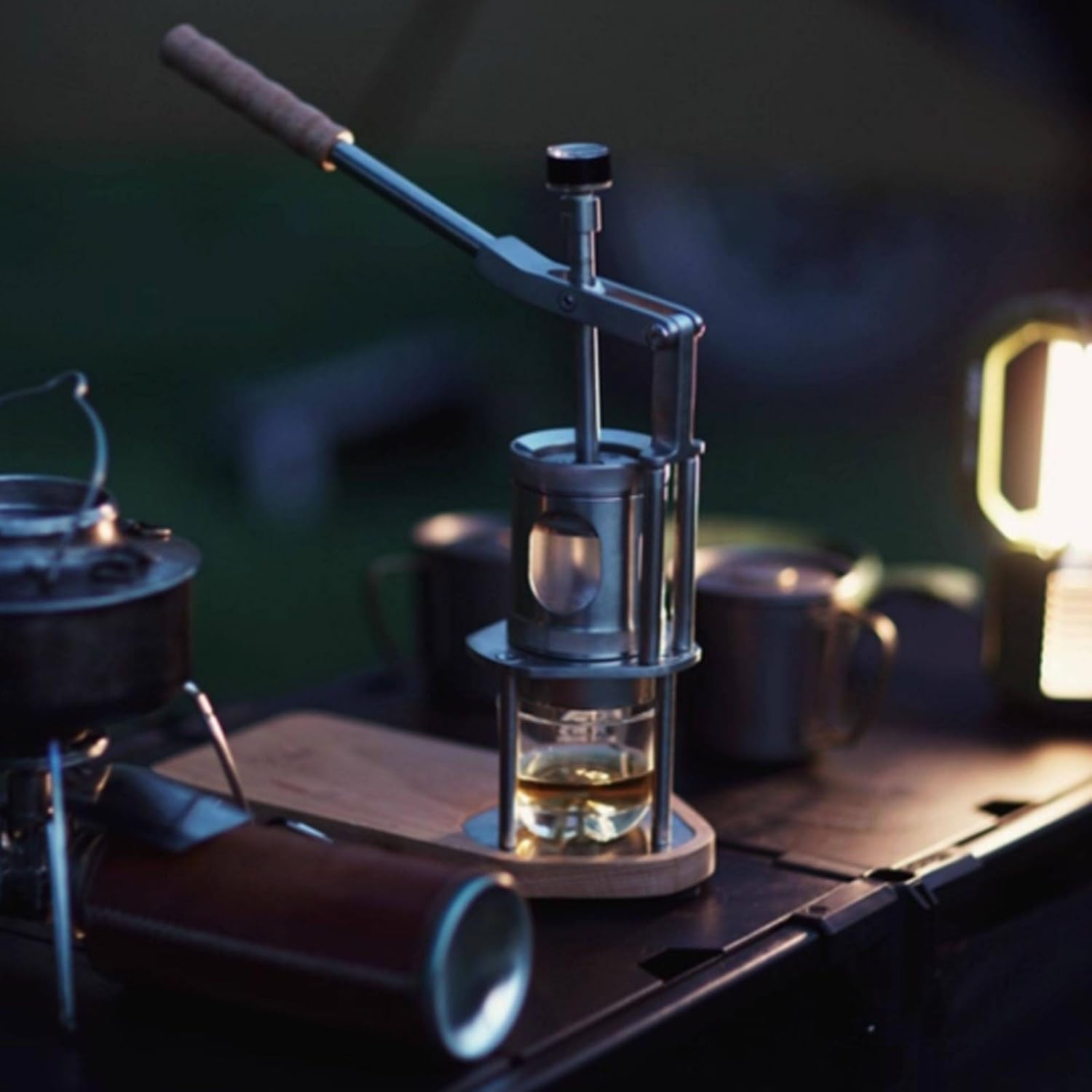 Manual Espresso Coffee Machine, Lever Design, 1-16 Bar Pressure, Compatible with 51mm & 58mm Portafilters, Perfect for Home & Outdoor Camping Use